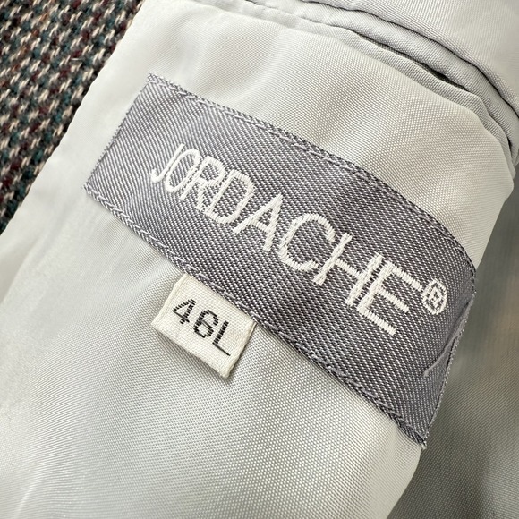 Jordache Blazer Mens 46L Linen Wool Blend Vintage Jacket 90s 80s Academia Preppy - Picture 11 of 13